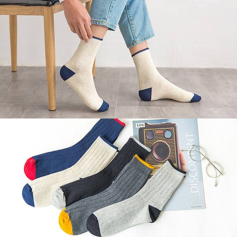 Полосатый Повседневное Для Мужчин's Бизнес носки для удобные дышащие Для мужчин Хлопковые фирменные носки осень-зима черный, белый цвет носки мужские носки