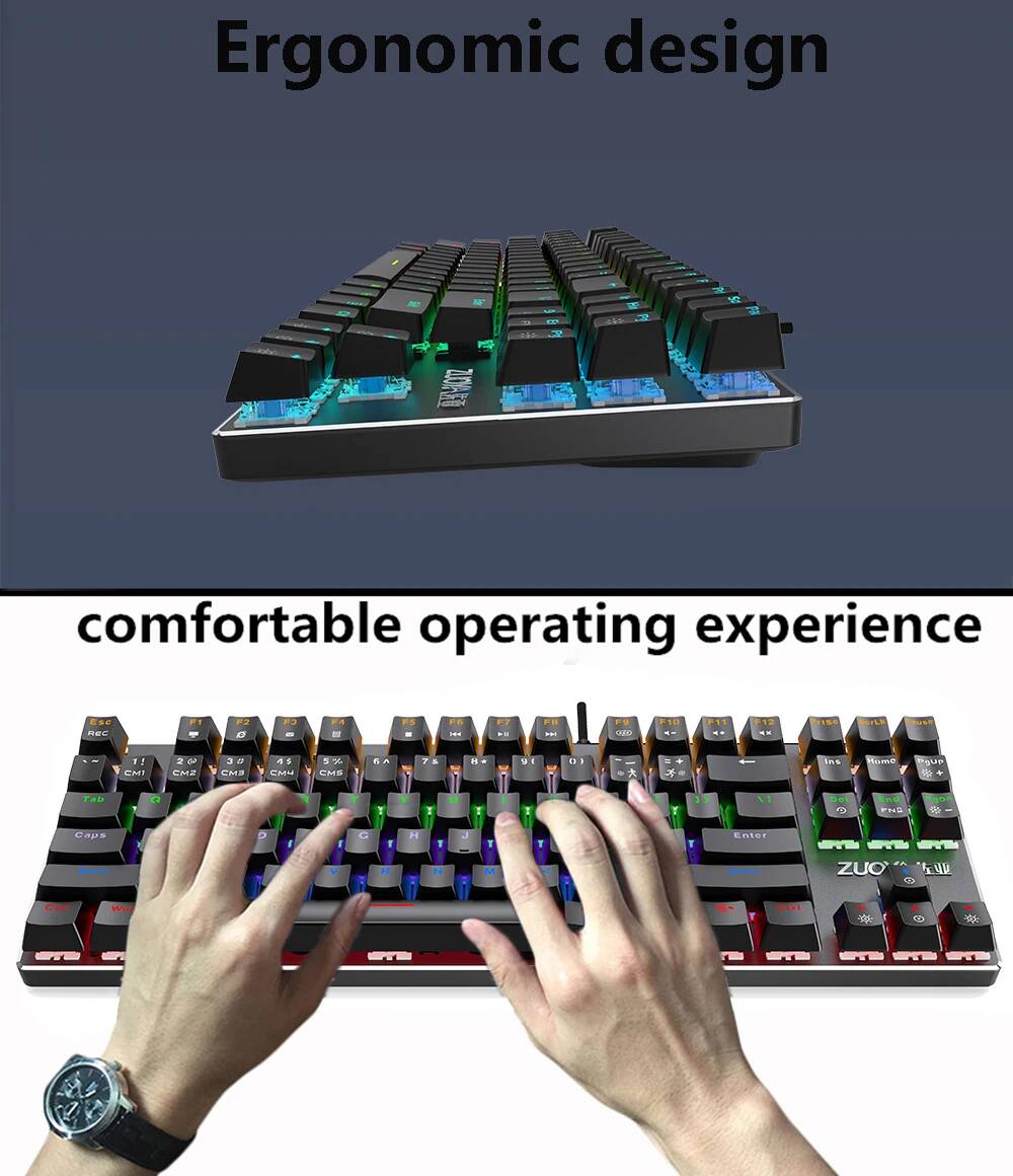 Проводная клавиатура ZUOYA игровая, 87 клавиш, RGB, в ассортименте