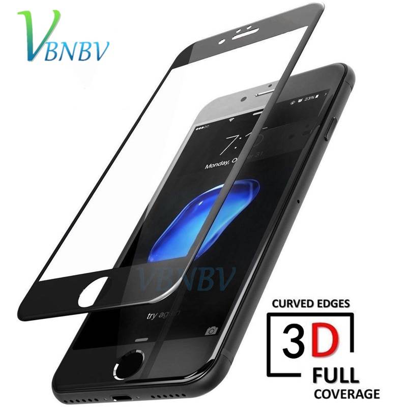 VBNBV 3D закаленное стекло для iPhone 7 8 6 6s плюс 5 5S SE 9 H Полный экран протектор для iPhone X XR XS Max Защитная стеклянная пленка