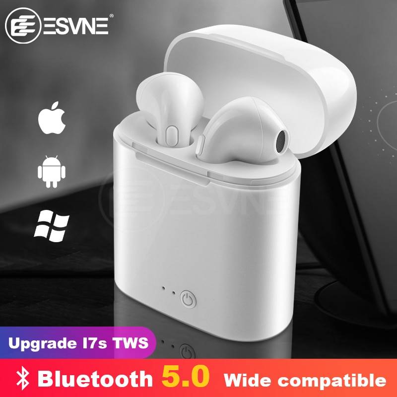 ESVNE I7s TWS Bluetooth беспроводные наушники стерео вкладыши гарнитура с зарядным устройством микрофон все Bluetooth планшет смартфон