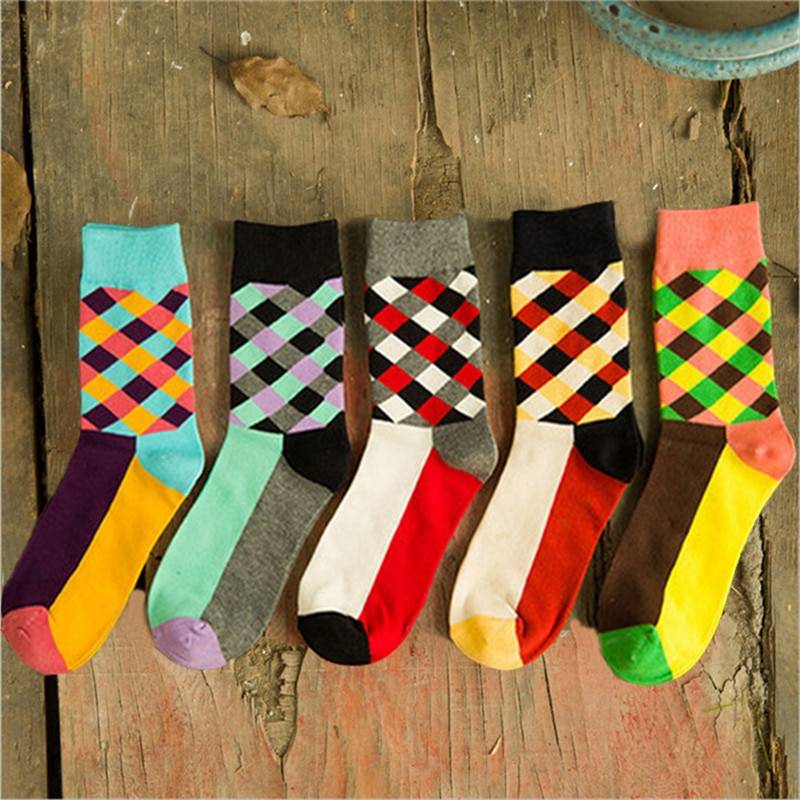 Новое поступление, мужские носки, хлопок, Осень-зима, цветные полосатые носки, мужские удобные дышащие черные носки