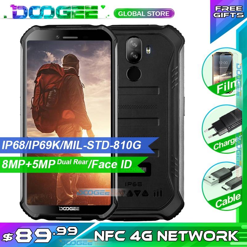 Обновление 3 ГБ + 32 ГБ DOOGEE S40 5,5 "HD 4G сетевой мобильный телефон IP68 Водонепроницаемый 4650 мАч 8MP MT6739 Android 9,0 пирог смартфон