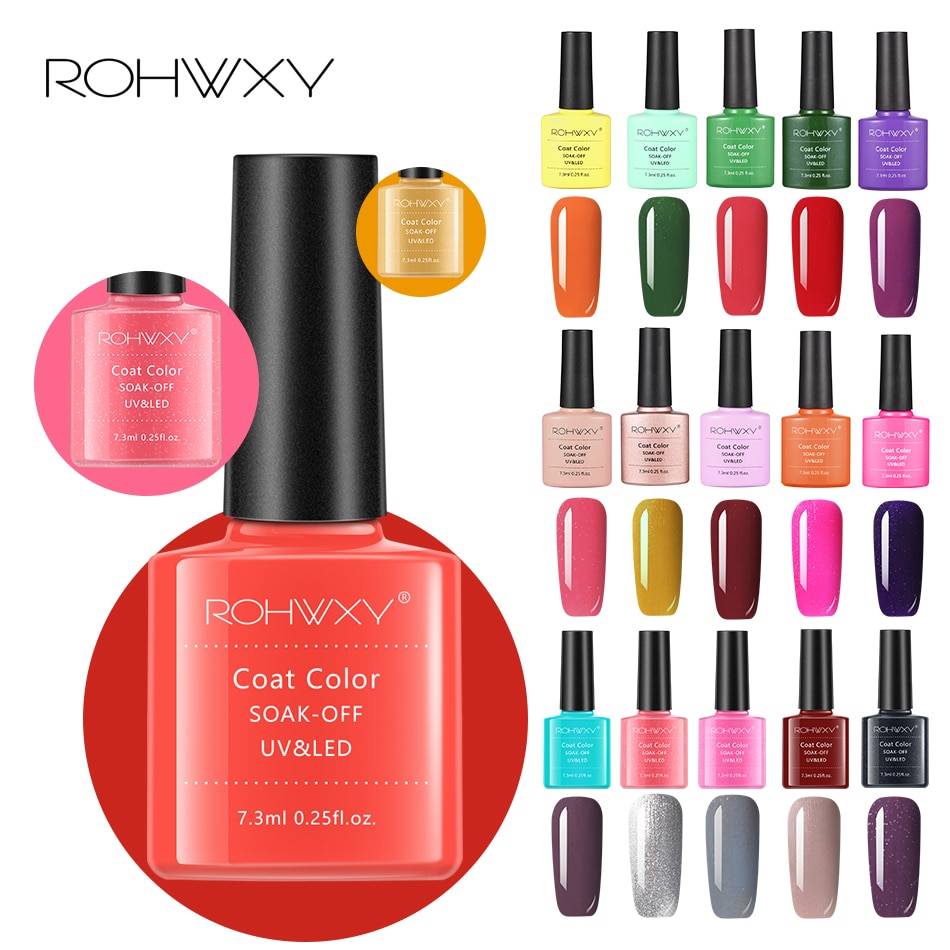 ROHWXY УФ-гель для ногтей гель Топ замачиваемый гель лак Лаки лаки для ногтей Полупостоянный неоновый Lampara Uv Led Гель-краска для ногтей