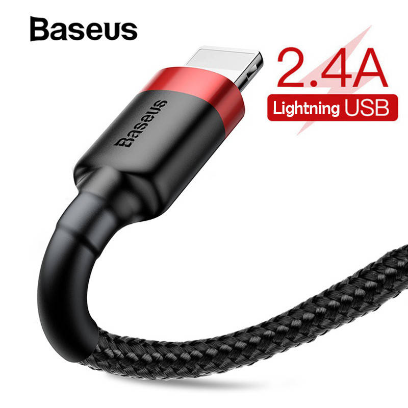 Baseus USB кабель для передачи данных для iPhone кабель 2.4A Быстрая зарядка кабель для iPad iPhone зарядное устройство шнур провод для iPhone X Xmas XR 8 7 6 plus