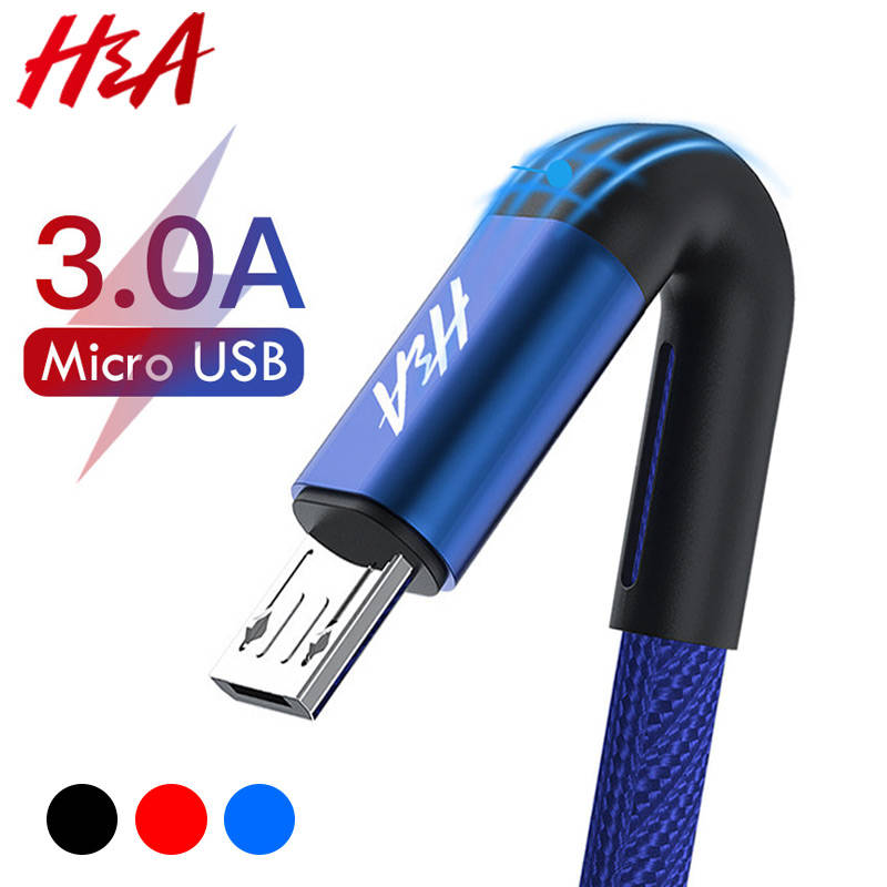 H & микро USB кабель 3.0A быстрой зарядки зарядное устройство через Micro USB кабель для samsung J4 J5 J6 J7 Xiaomi Redmi Note 5 4 Android телефон кабели