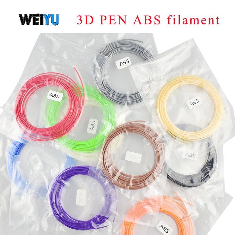 Weiyu 5 м 1,75 мм 3d Принтер ABS нить моделирование стереоскопический для 3D чертежный принтер ручка пластиковая резиновая волшебная печать EM88
