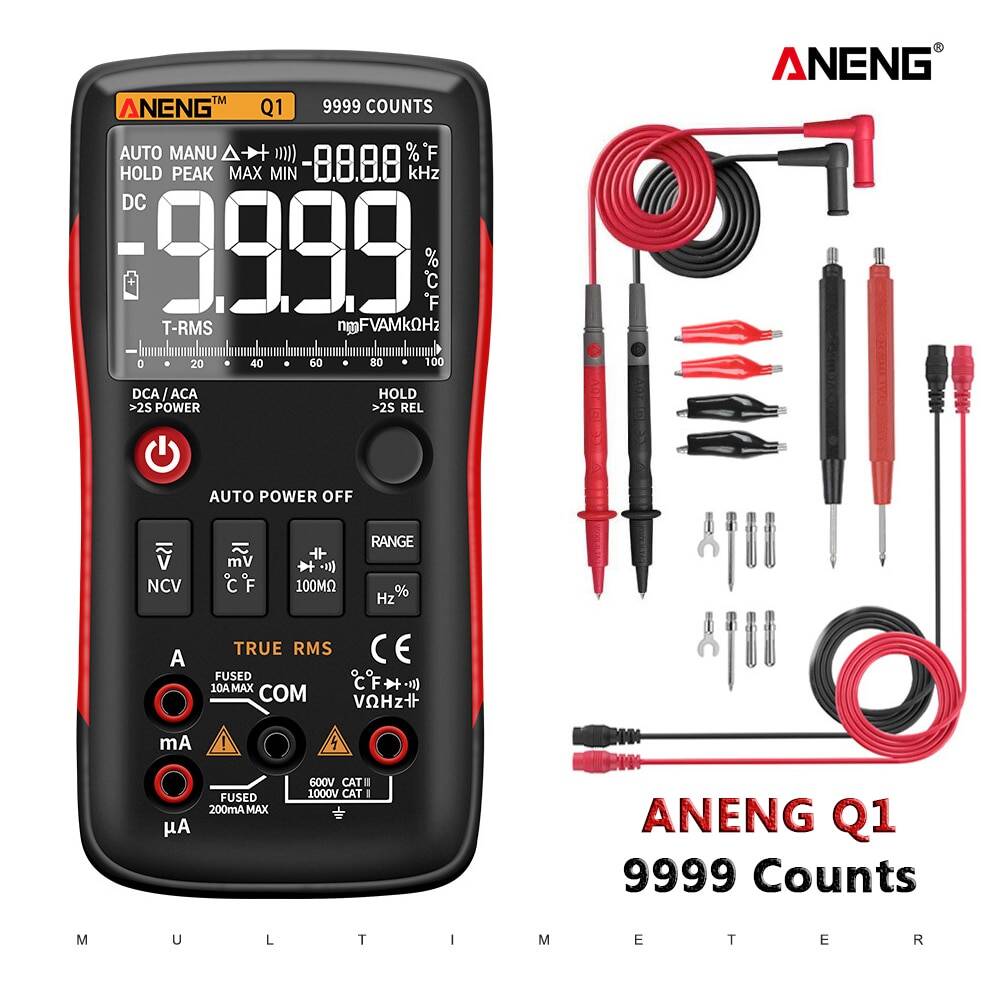 ANENG Q1 мультиметр тестер 9999 мультиметр цифровой rm409 esr meter digital multimeter транзистор тестер указатель напряжения конденсаторов tester мультиметры мультиметр с термопарой dc dc analog multimeter