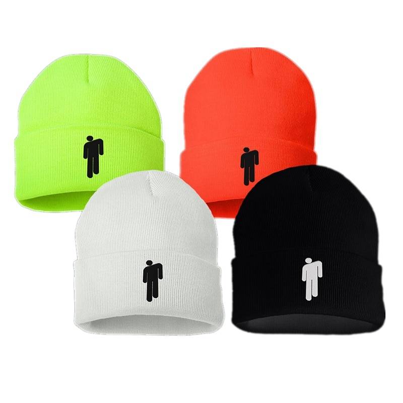 Дропшиппинг Билли эйлиш Хлопок повседневные шапочки для мужчин и женщин вязаная зимняя шапка твердая хип-хоп Skullies шляпа Кепка в стиле унисекс