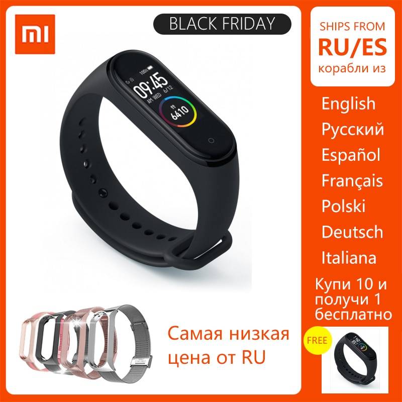 Оригинальный фирменный новый Xiaomi mi браслет 4 браслет mi Band 4 фитнес-браслет 3 цвета AMOLED экран музыкальный контроль Smartband