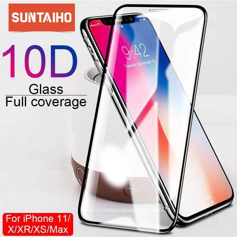 Защитное стекло Suntaiho 10D для iPhone X XS 6 6S 7 8 plus, Защитное стекло для экрана iPhone 11 Pro MAX XR X, защита экрана