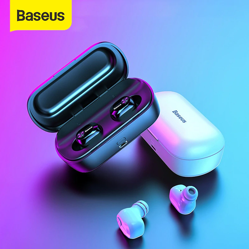 Беспроводные наушники Baseus W01 с микрофоном HD, гарнитура TWS для телефона, Bluetooth 5.0, стерео, бас