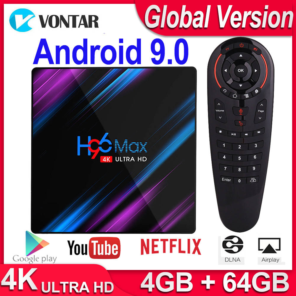 H96 MAX RK3318 4K Smart tv Box Android 9,0 Android tv BOX 4 Гб ram 64 Гб rom медиаплеер H96MAX 2G 16G PlayStore Netflix Youtube