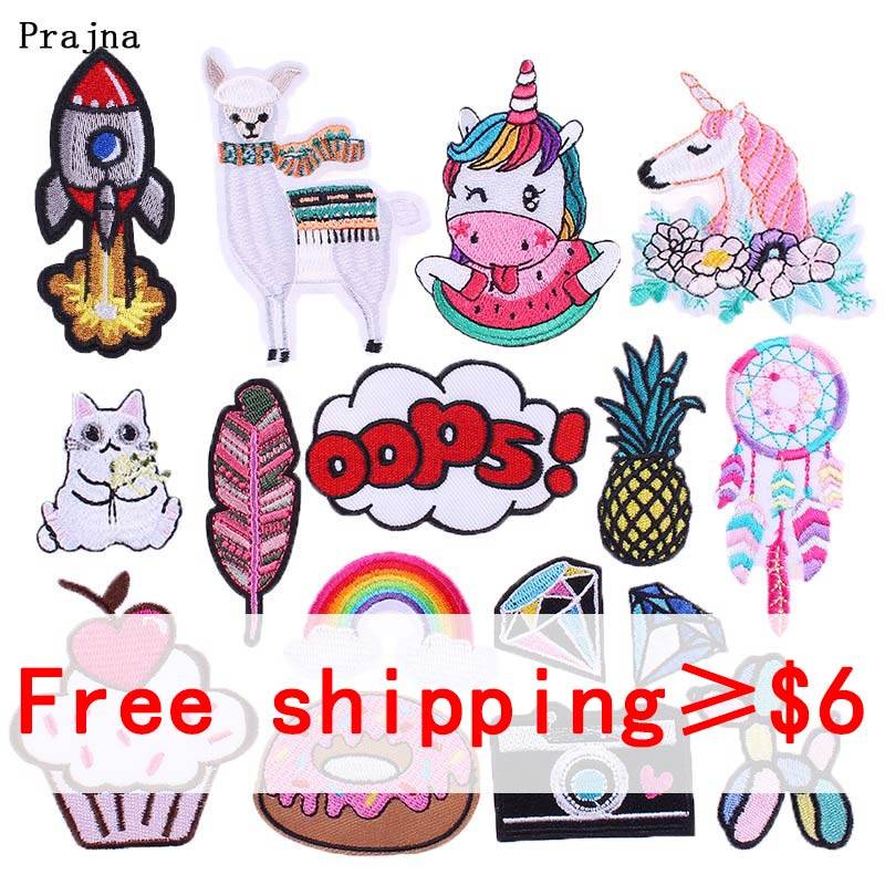 Prajna DIY вышитые патчи для одежды Железный На пластыре Мультфильм Альпака аппликация значок кактус милые парчи одежда аксессуар F