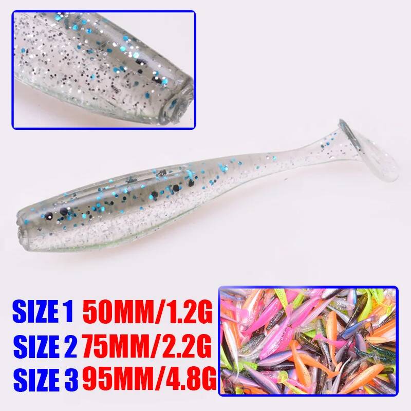 Мягкая приманка Proleurre Shad Worm 95 мм 75 мм 50 мм, воблеры для джиговой ловли с Т-образным хвостом, рыболовная приманка, снасти для окуня, щуки, искусственная силиконовая приманка для плавания