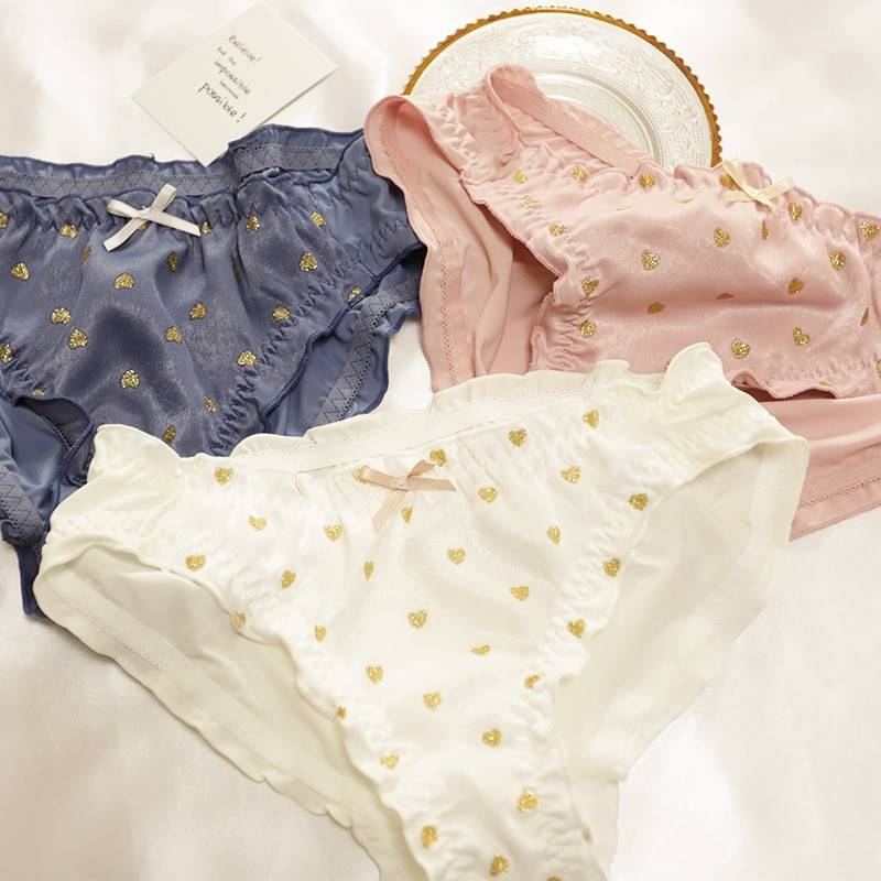 Женское нижнее белье, комфортные дышащие трусы со средней талией золотого цвета