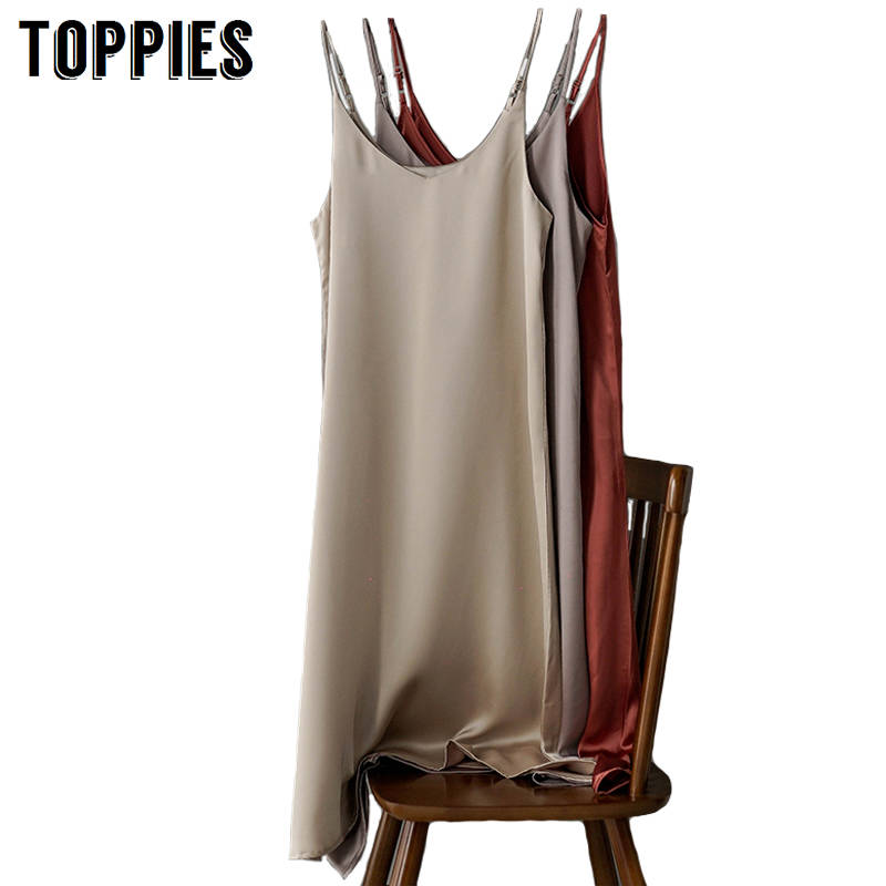 Toppies 2020 Весна Лето Женское атласное платье Вечерние Роскошные блестящие сарафаны имитация шелкового платья