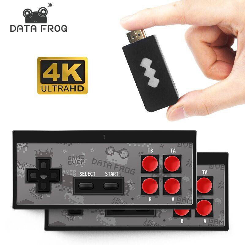 Игровая приставка DATA FROG 4K HDMI, встроенный 568 классических игр, мини ретро консоль, беспроводной контроллер, выход HDMI, два игрока