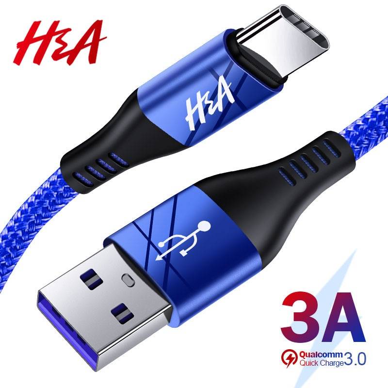 Кабель H & A usb type C для samsung S10 S9 S8 Быстрый зарядный кабель type-C для зарядки мобильных телефонов кабель для передачи данных для huawei P30 Pro USB C