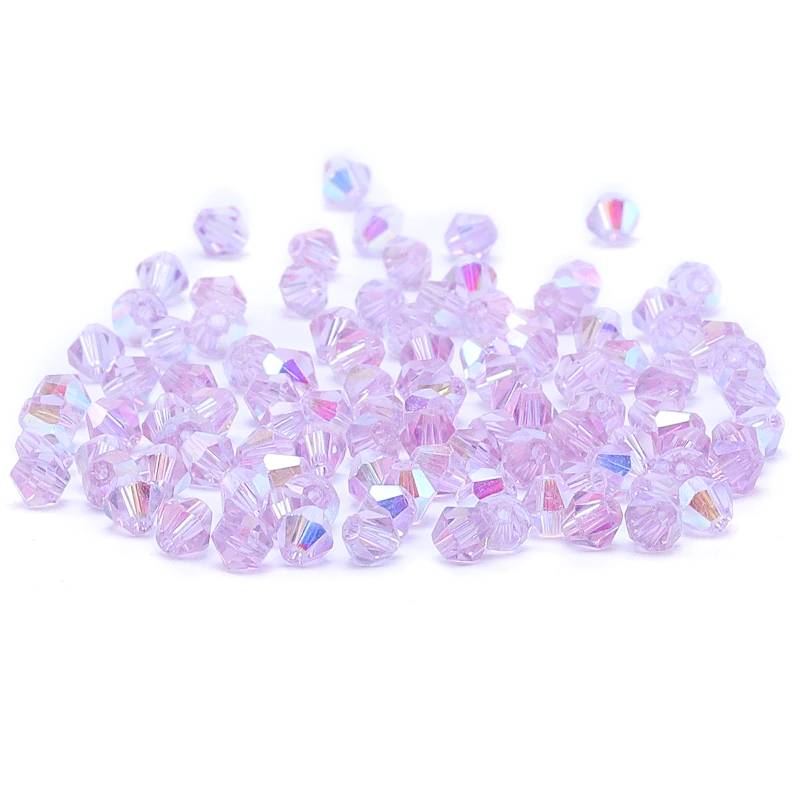 Bright Purple AB 4mm 100pc Austria Crystal Bicone Beads 5301 Loose Crystal Beads Necklace Bracelet Jewelry Handmade  S-61