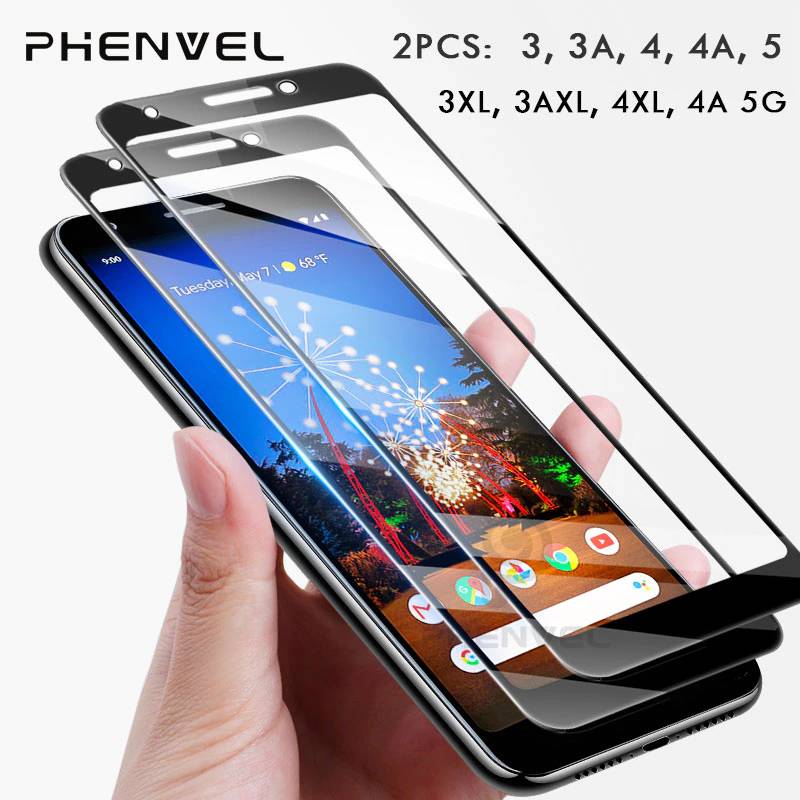 Защитное стекло для Google Pixel 3 4 3A, пленка из закаленного стекла с полным покрытием для pixel 3A, 4, XL, 4A, 9H, 2 упаковки
