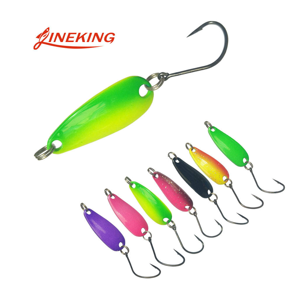 Lineking ложки форель приманки 1 шт. 2,5 г металлическая приманка воблер ложка pesca микро металлические приманки область форель рыбалка сверхлегкий