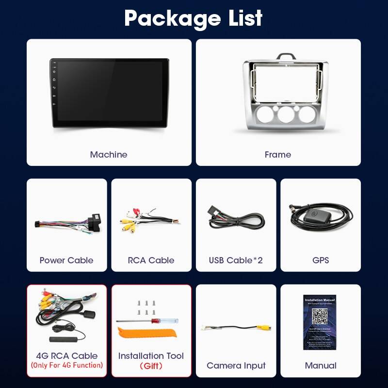 Автомагнитола JMCQ для Ford Focus Exi MT AT 2004-2011, мультимедийный проигрыватель на Android 11, с GPS-навигацией, 9 ", 2 Din, 4G + WiFi, типоразмер 2 Din