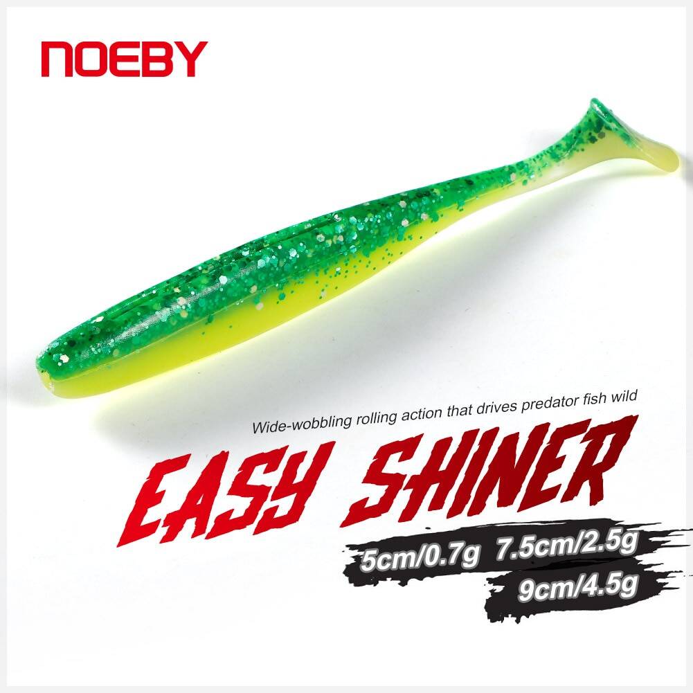 Силиконовая приманка Noeby Easy Shiner, 5 см, 7,5 см, 9 см, искусственный воблер Мягкая приманка червяк для ловли щуки, карпа, T Мягкая приманка с хвостом