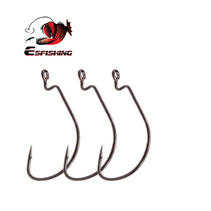 ESFISHING офсетный крючок из углеродистой стали рыболовные крючки рукоятка джига большие крючки на окуня свинцовый джиг головка кривошипный колючий крючок для мягкой рыболовной приманки