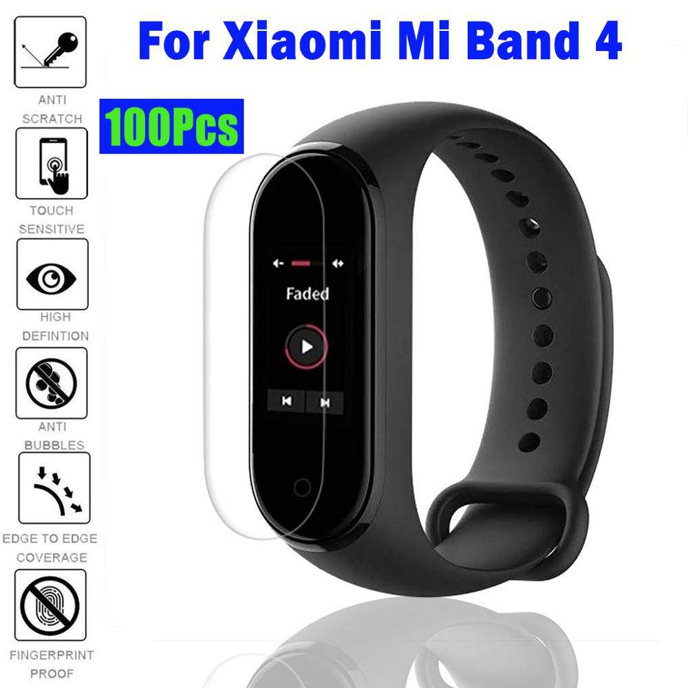 100 шт./упак. для Mi Band 4 защитная пленка для экрана для MiBand 4 умный Браслет MiBand 4 Защитный Браслет не из закаленного стекла