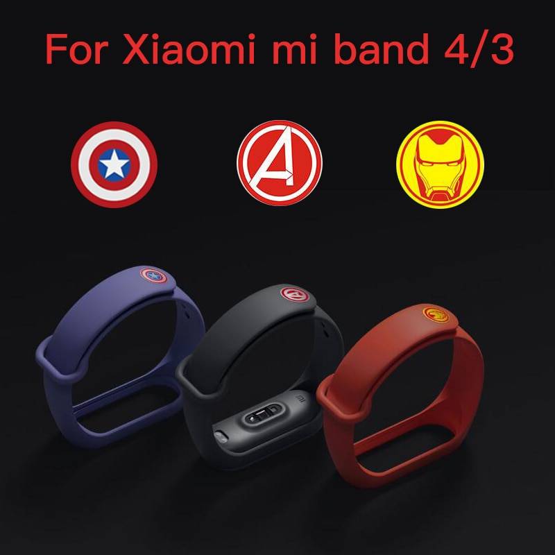 Mi Band 4 ремешок силиконовый браслет для xiaomi mi band 4/3 аксессуары браслет mi band 4 ремень Мстители ограниченное издание браслет