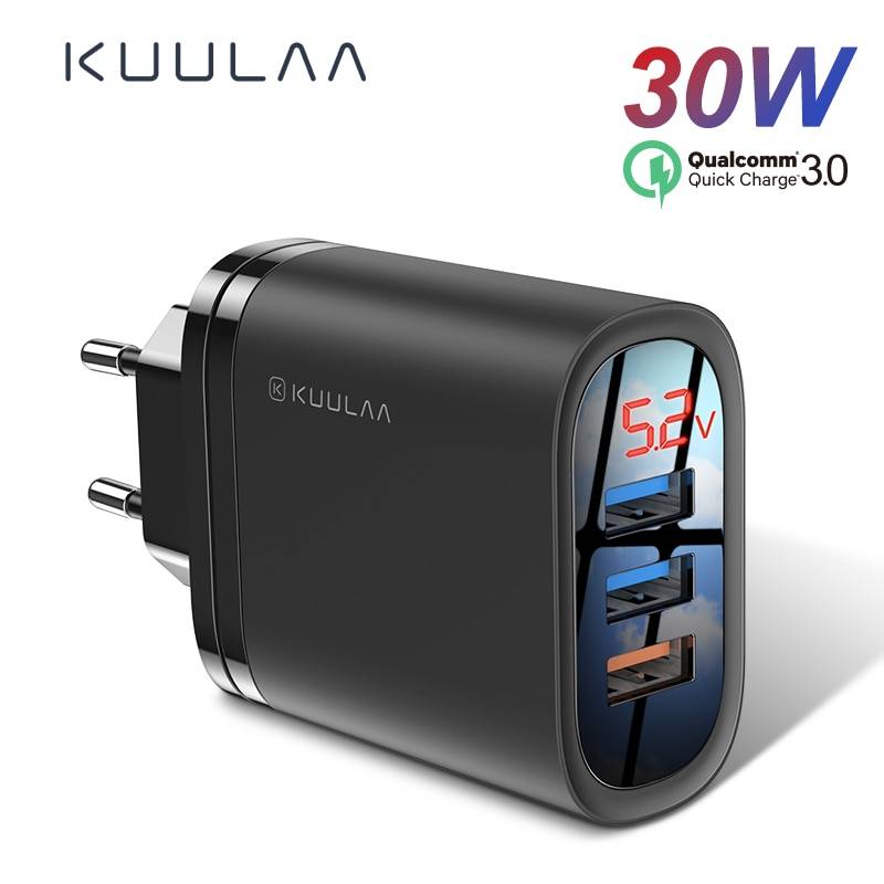 Зарядное устройство KUULAA Quick Charge 3,0 USB 30 Вт QC3.0 QC Быстрая зарядка многофункциональное зарядное устройство для мобильного телефона для iPhone Samsung Xiaomi Huawei