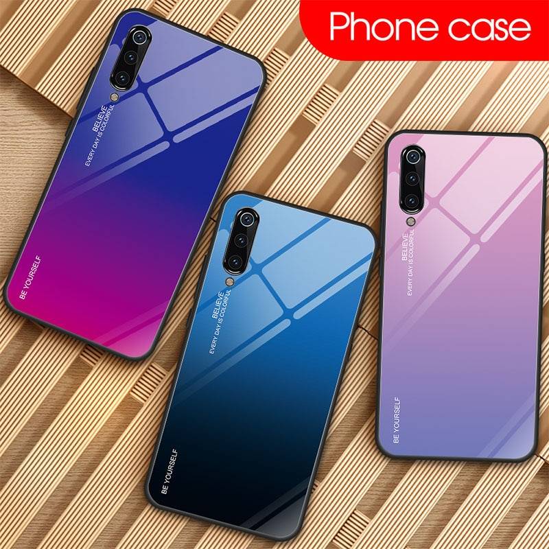 Витражный чехол для телефона для Xiaomi mi 9 SE 8 Lite A1 A2 6 градиентный чехол из закаленного стекла для Xiaomi mi 9T Pro mi x 3 Max 2S Pocophone F1