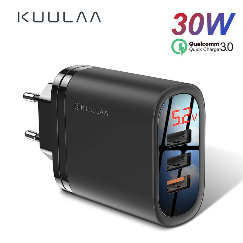 KUULAA Быстрая зарядка 3,0 USB зарядное устройство 30 Вт QC3.0 QC Быстрая зарядка мульти штекер мобильный телефон зарядное устройство для iPhone Samsung Xiaomi Huawei