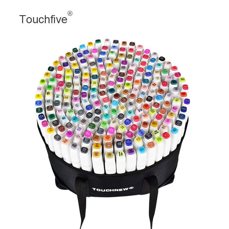 TOUCHFIVE 168 цветов одиночные художественные маркеры кисти ручки для эскиза на спиртовой основе маркеры двойная голова манга Рисование ручки художественные принадлежности