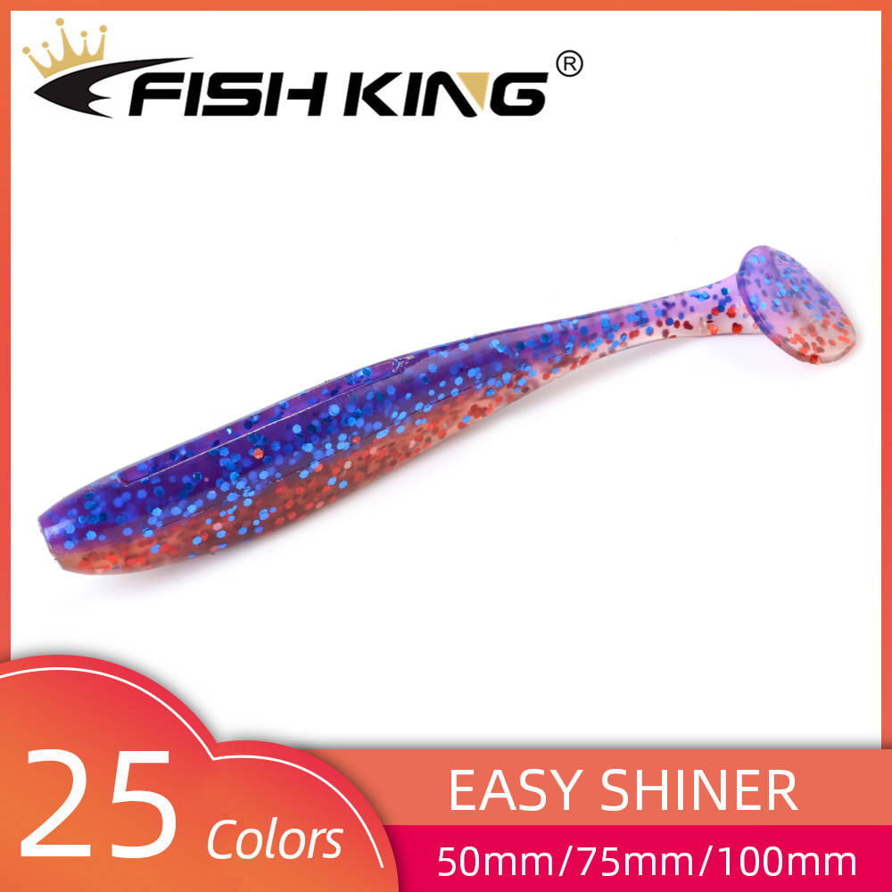 Мягкие рыболовные приманки FISH KING 50 мм 75 мм 100 мм воблеры для ловли карпа и окуня Мягкие силиконовые искусственные двухцветные щуковые приманки