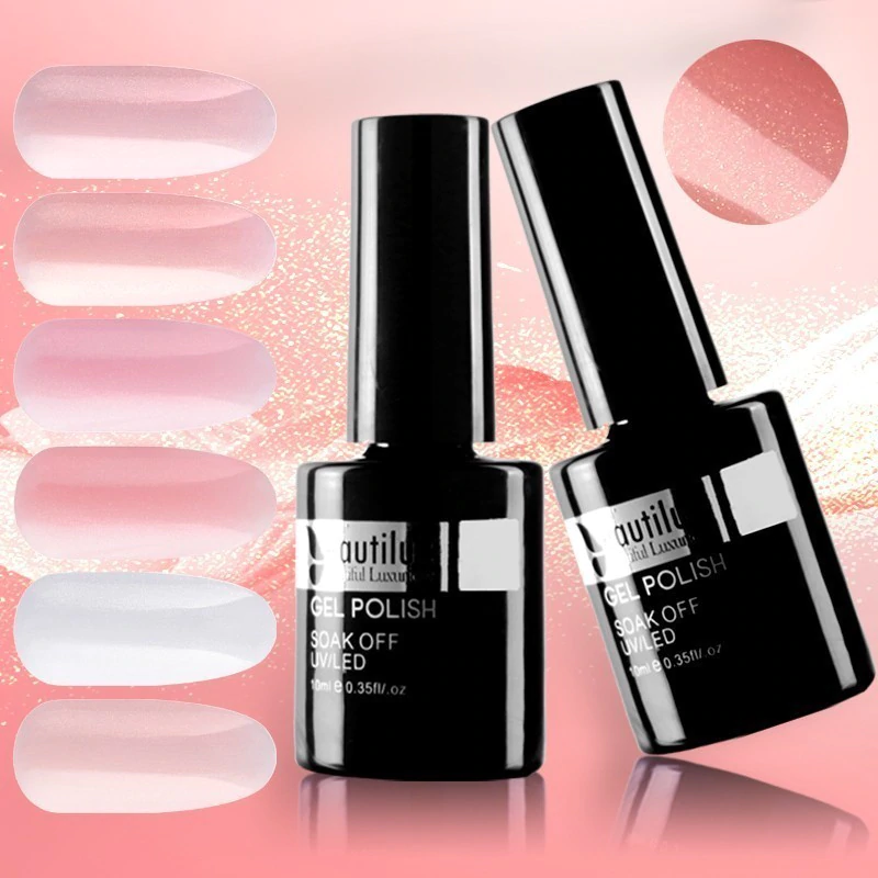Beautilux 1 шт. микро золотой серебряный блеск резиновая основа Пальто Камуфляж Розовый французский лак для ногтей УФ гель лак для ногтей светодиодный дизайн ногтей 10 мл