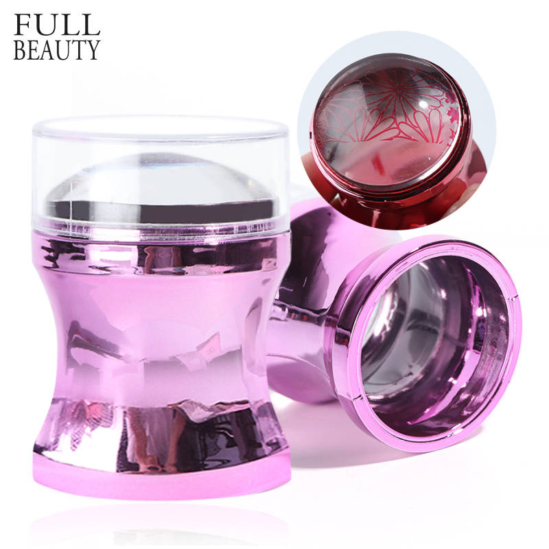 Зеркальный стемпер для ногтей, прозрачный силиконовый скребок для маникюра, лак, шаблон для переноса изображений, наборы с крышкой, пластина для стемпинга для нейл-арта CH1033