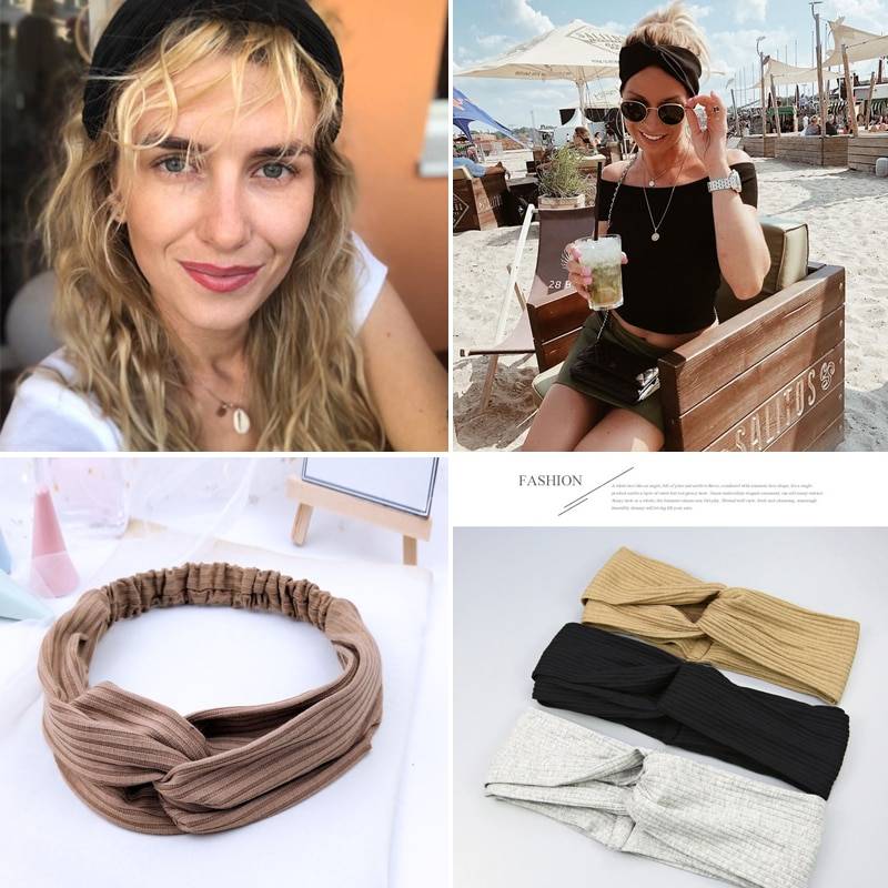 Женские повязки на голову с принтом, Летние повязки для волос, мягкая одноцветная перекрещенная повязка на волосы, "тюрбан", аксессуары для волос, аксессуары для девочек