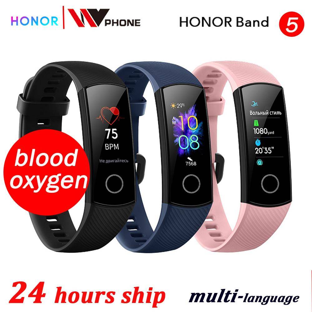 Кровяный кислород honor band 5 Смарт-браслет AMOLED Huawe honor умные часы пульсометр фитнес сон Плавание Спорт трекер