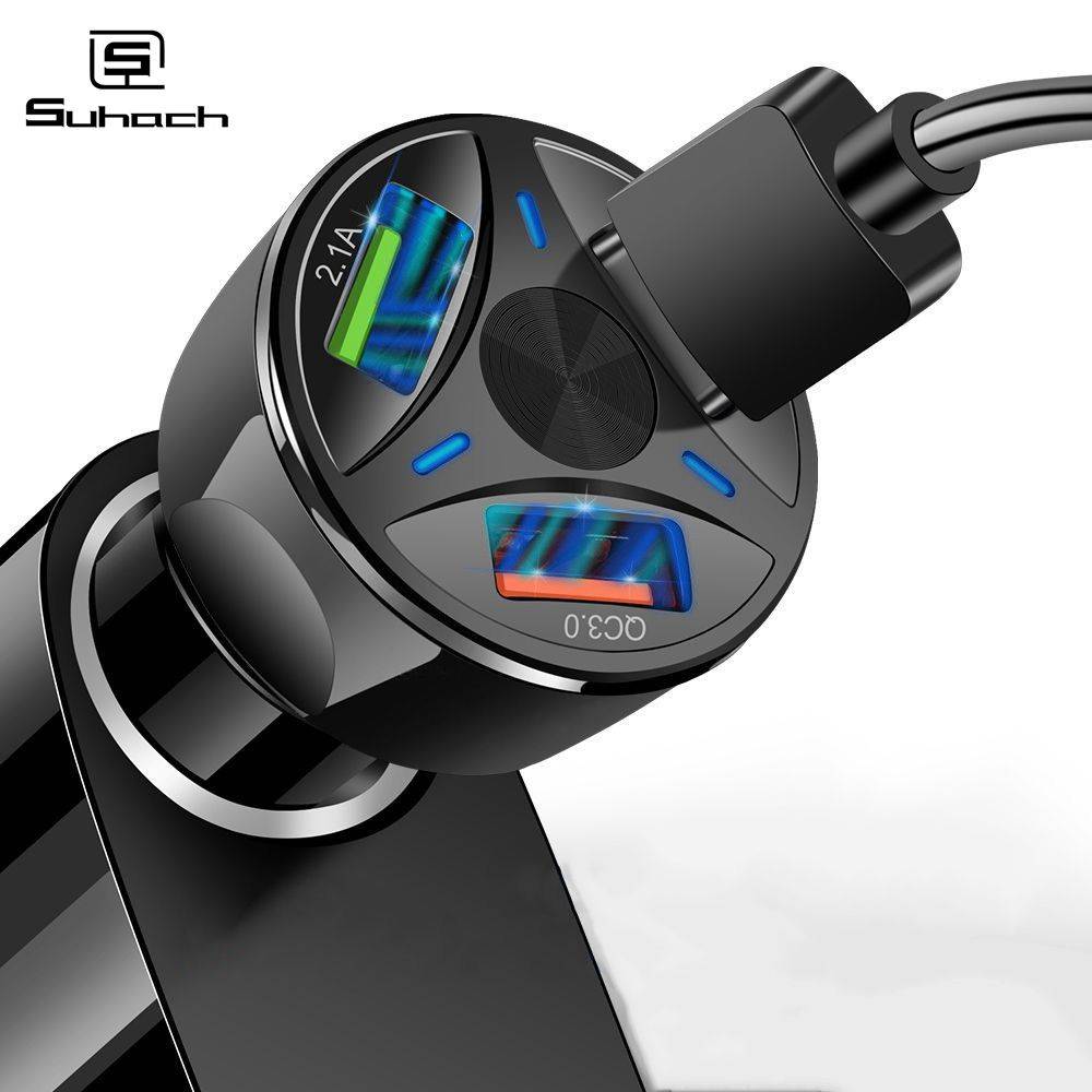 Suhach 3A Quick Charge 4,0 3,0 USB Автомобильное зарядное устройство для iPhone samsung Автомобильное зарядное устройство для Xiaomi Fast QC 3,0 QC 4,0 зарядное устройство для мобильного телефона USB