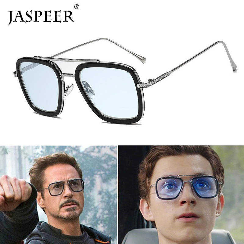 2019 Новая Мода Мстители Tony Stark солнцезащитные очки мужские металлические квадратное железо мужские очки стимпанк Солнцезащитные очки мужские