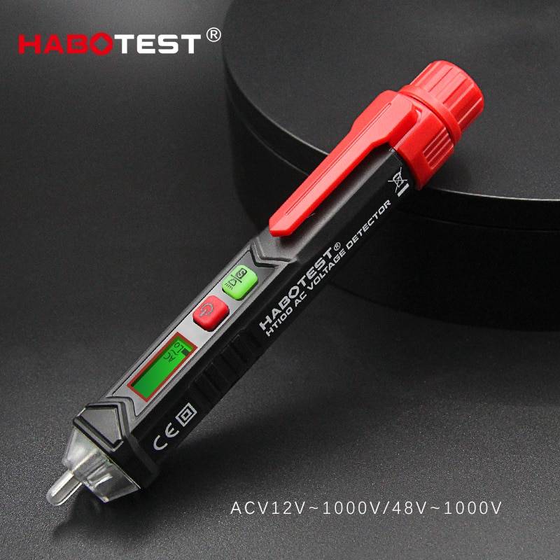 Habotest HT100E интеллектуальная бесконтактная ручка сигнализация детектор напряжения переменного тока Измеритель Тестер ручка-Датчик Тестер