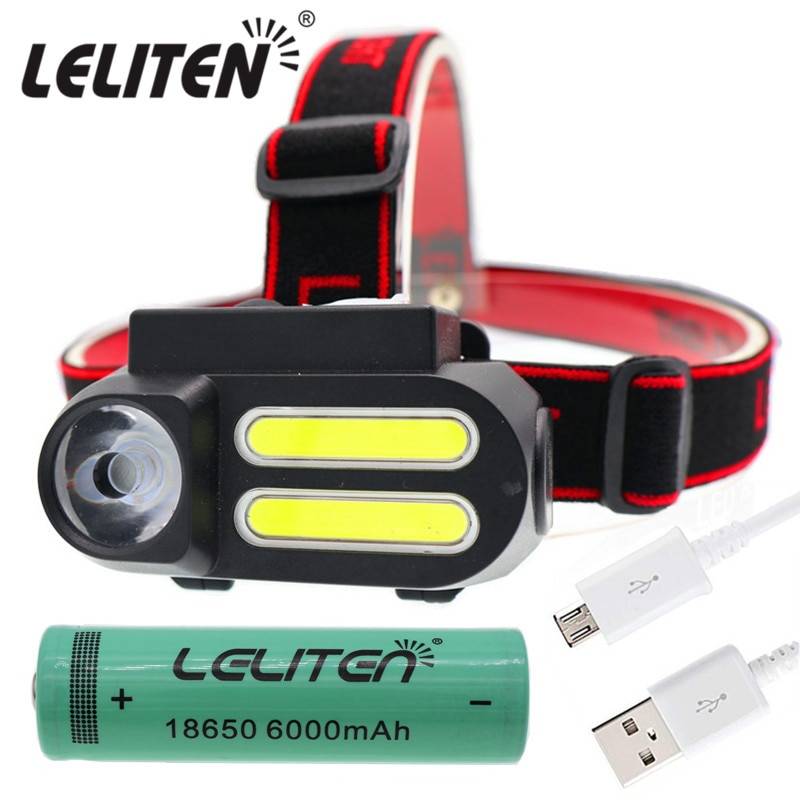 Портативный мини XPE + 2 * COB светодиодный налобный фонарь, рабочий светильник, водонепроницаемый налобный светильник, 18650 аккумулятор, Ночной светильник, вспышка, светильник