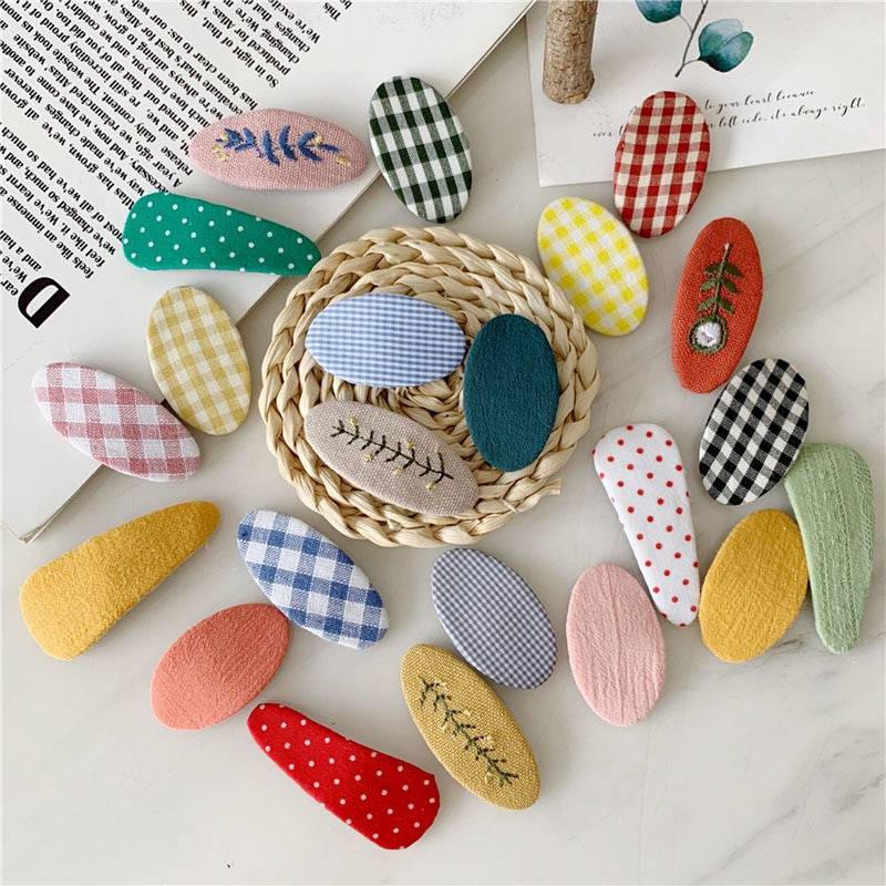 Комплект из 2 предметов, новые аксессуары для волос для девочек, головной убор, простая вязаная простая женская заколка с вышивкой