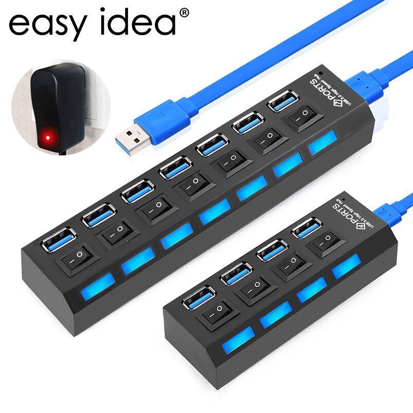 USB концентратор 3,0 USB сплиттер Мульти USB 3 2,0 концентратор несколько 4/7 портов вцв сплиттеры с адаптером питания Компьютерные аксессуары концентратор для ПК
