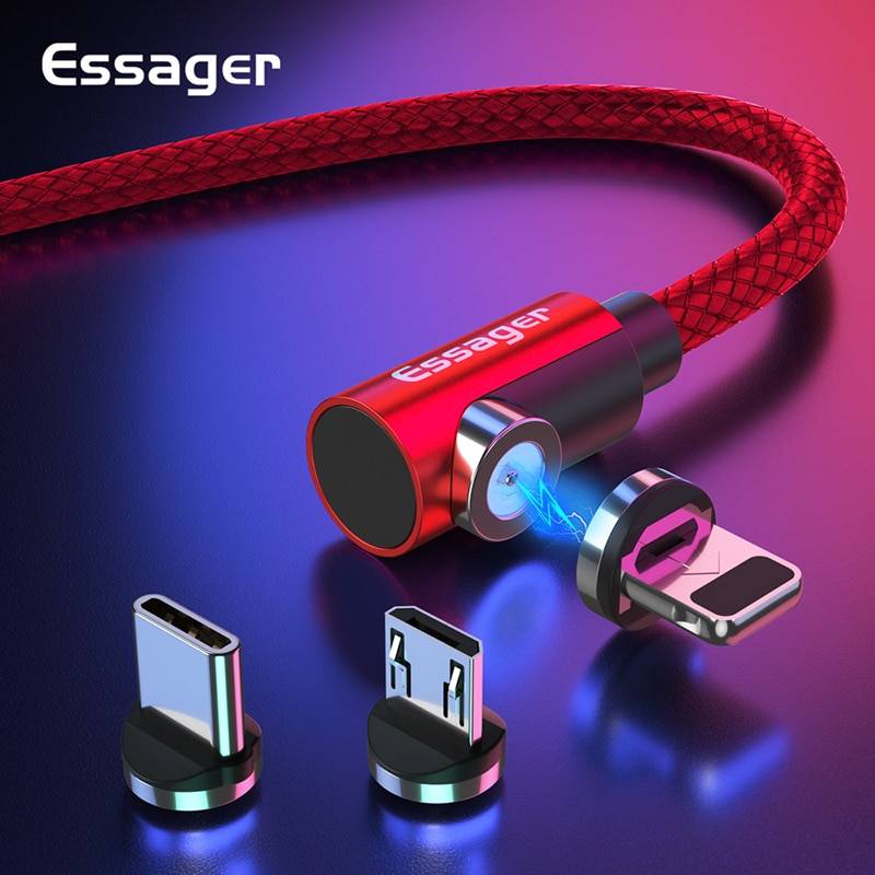 Магнитный кабель магнитная зарядка Essager Micro usb type C кабель для samsung Oneplus iPhone зарядное устройство магнит быстрый заряд кабеля USB C type-C шнур провода