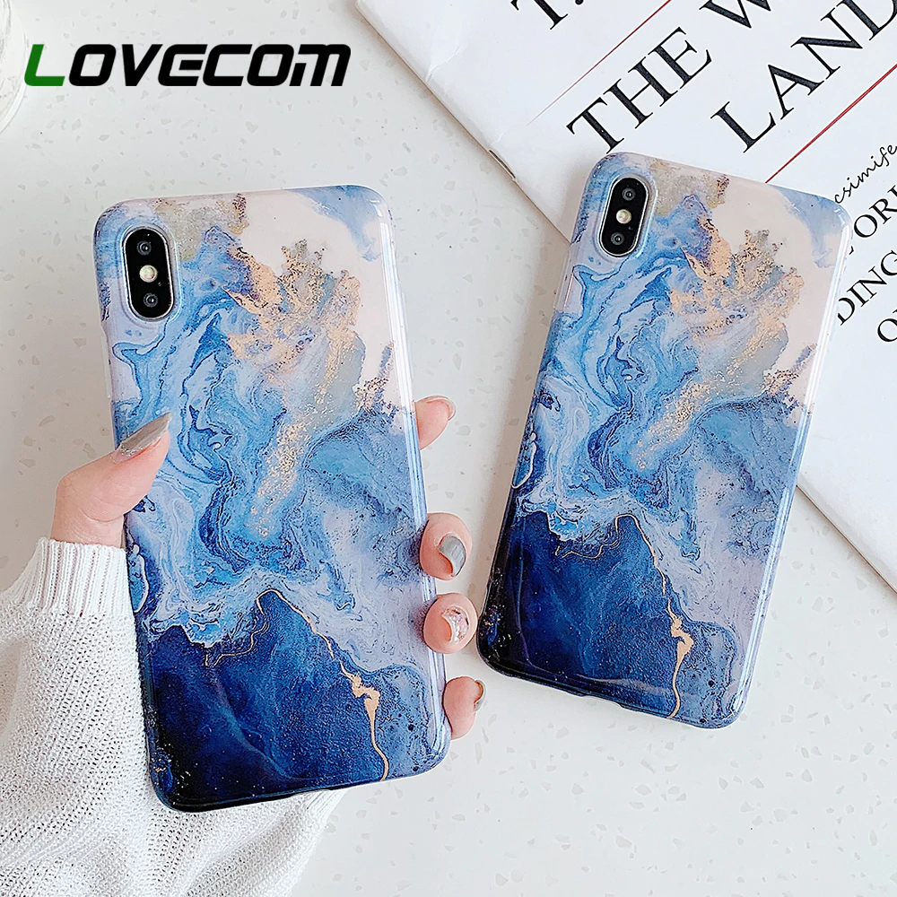 Чехол для телефона LOVECOM для iPhone 11 Pro Max XR XS Max 6 6S 7 8 Plus X мягкий IMD милый розовый винтажный мраморный чехол для задней панели