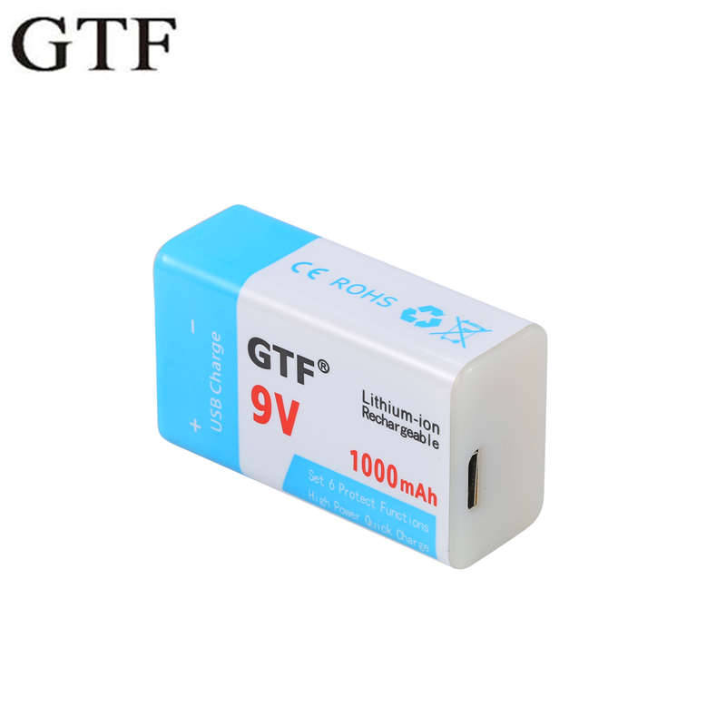 GTF USB батарея 9V 1000mAh/500mAh литий-полимерная аккумуляторная батарея USB литиевая батарея для игрушечного пульта дистанционного управления Прямая поставка