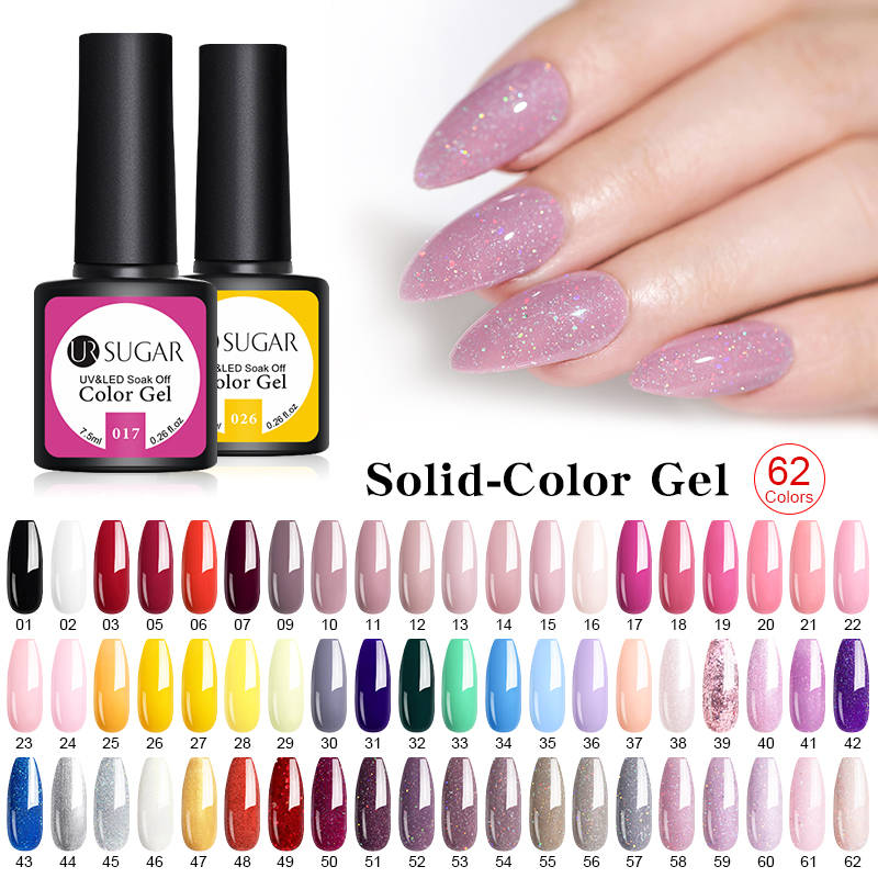 UR SUGAR 7,5 мл Гель-лак УФ светодиодный лак для ногтей 62 Цвета Гель-лак Полуперманентная гелевая краска для дизайна ногтей Новинка Бесплатная доставка