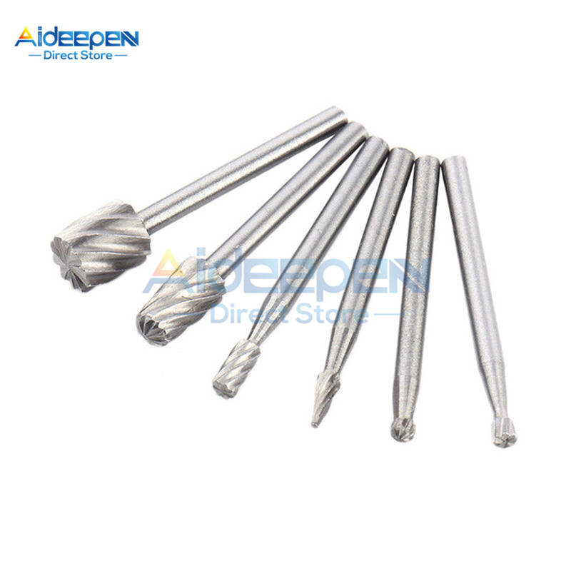 6 шт./компл. быстрорежущий стальной ротационный инструмент мини-сверла из алюминиевого сплава набор для резьбы по дереву заусенцы режущие инструменты набор аксессуаров